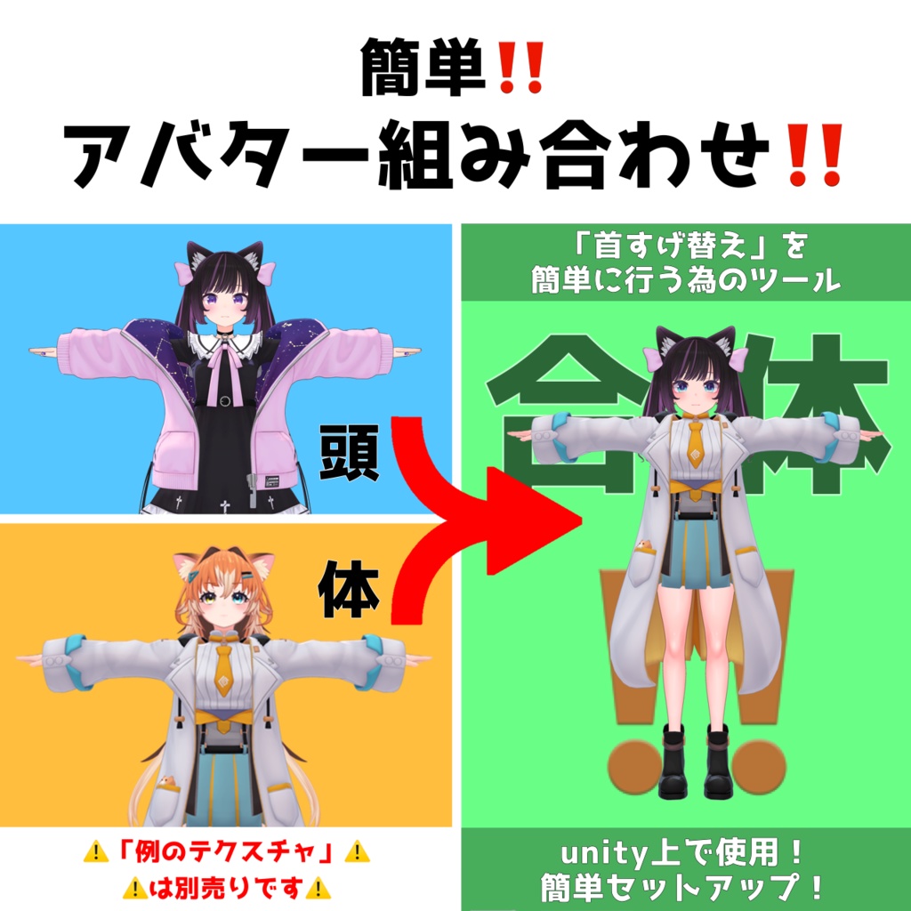 VRC首すげ替えツール【VRC Head Replacing Tool】