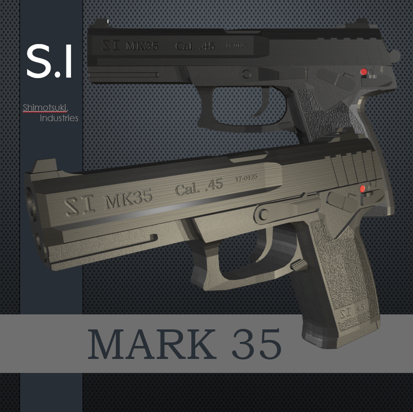 【3Dモデル】SI_MK35ハンドガン【射撃機能付き】