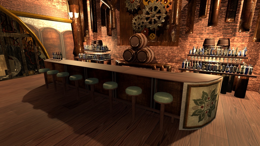 SteamPunkBar バーカウンターセット