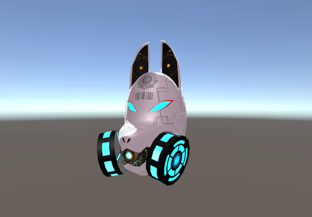 サイバーパンク風狐面