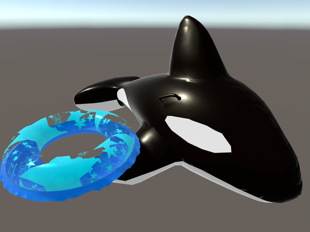 シャチ型フロート＋浮き輪