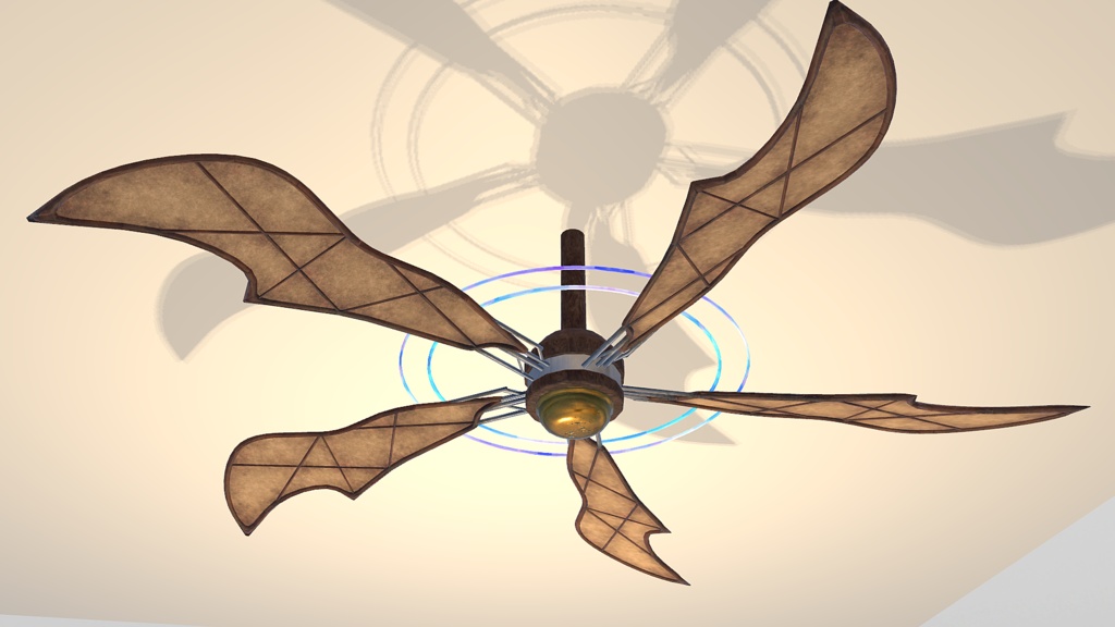 スチームパンク風シーリングファンライト