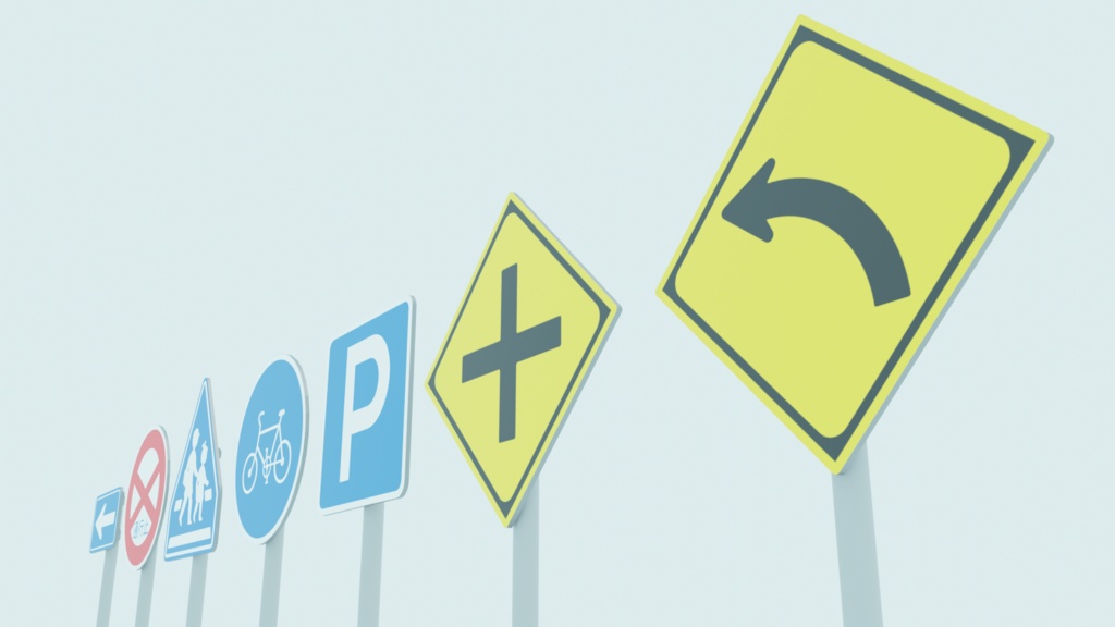 道路標識3Dモデルセット