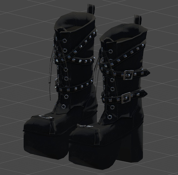 ベルトパンク厚底ブーツ