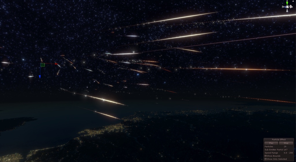 流れ星パーティクル / Meteor shower particle