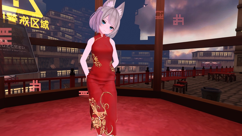 【京狐さん用衣装】シックなチャイナドレス