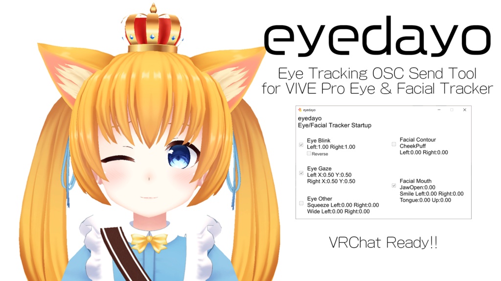 VRChat用アイトラOSC送信ツール eyedayo