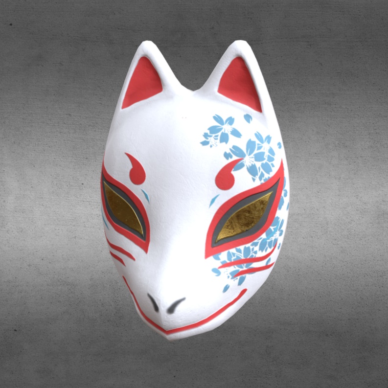 狐面「蒼櫻/紅櫻」