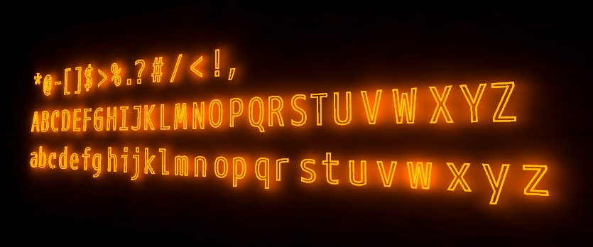 VRC向けネオン風フォントセット（CQ_Fonts）