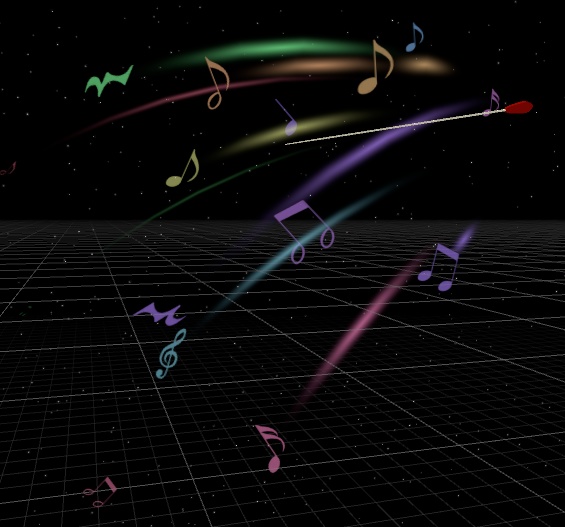 指揮棒と音符パーティクル＆五線譜トレイルセット