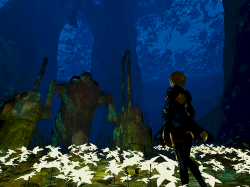 NieR Automata Forest Kingdom Night