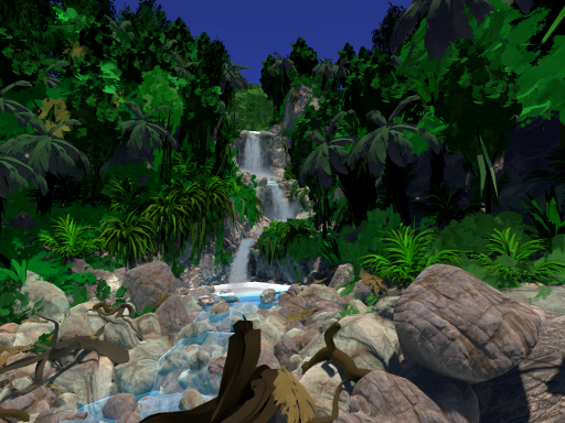 New Zealand Bush Stream waterfall․