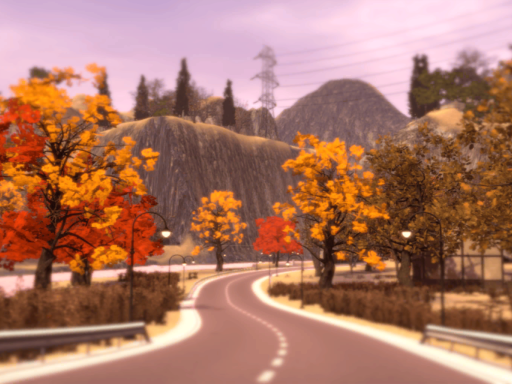 Autumn road - 彩森の川