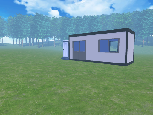 プレハブ小屋と仮設トイレ