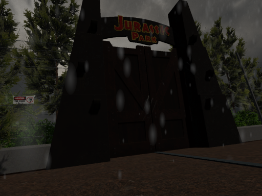 Jurassic Park Gate - Rainy Night （Old）