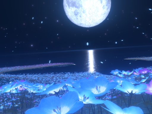 光とネモフィラと