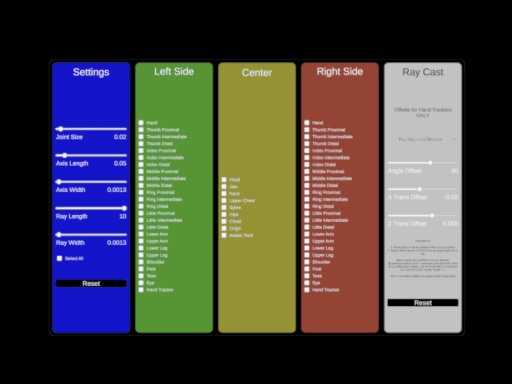 Avatar Raycast ＆ Bone Vis Test World