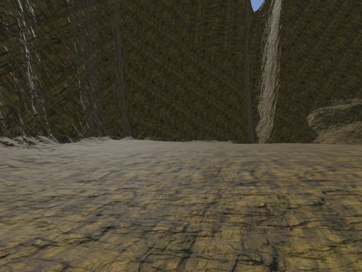 Large canyon with cursed textureless bridge