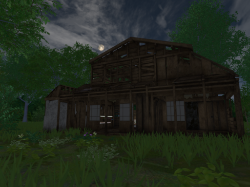 森の奥の廃墟にて