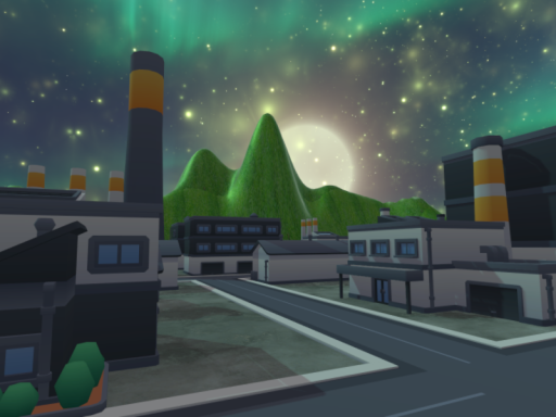 光桜の工場地帯