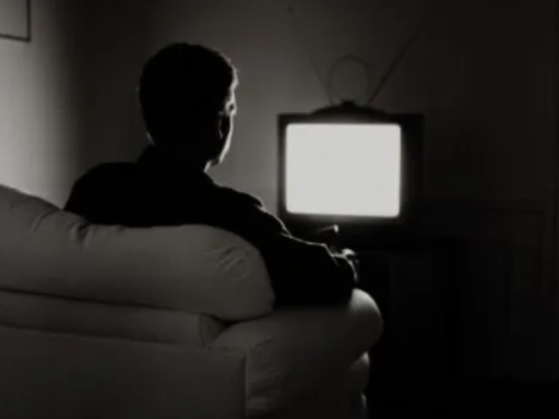 You are alone with just a tv light