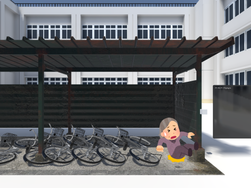 倒れた自転車を起こすためだけの駐輪所