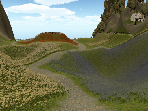 Flower garden beside the sea