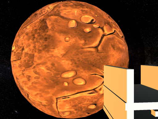 Real-sized planet in space（no gravity）