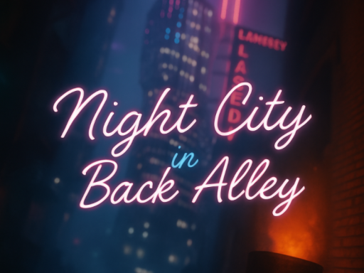 Night city in back alley