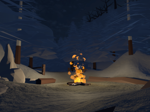 冬の山、夜にて