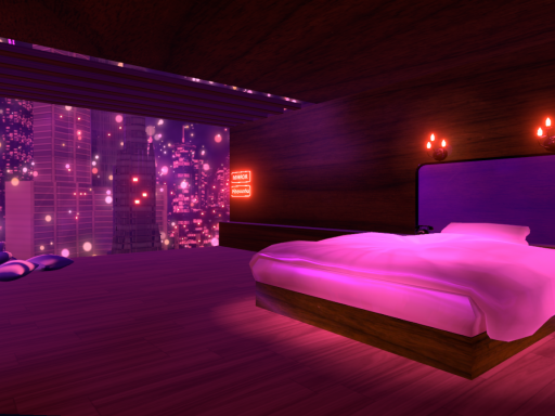 Hotel room with firework view