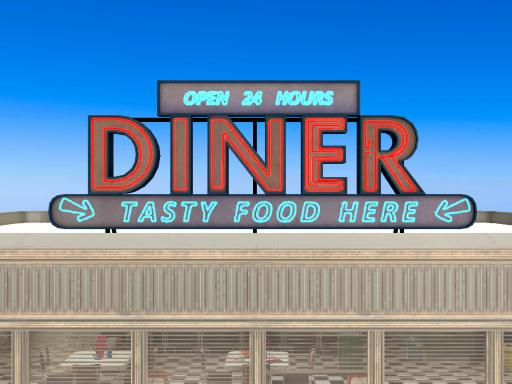 Aromerican Diner Sunny Day