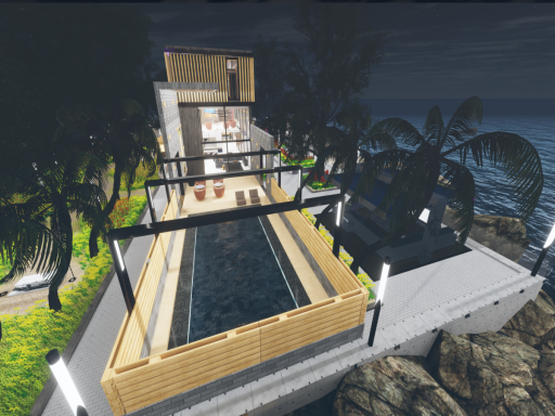 樱の家 X型 海滨别墅（夜）