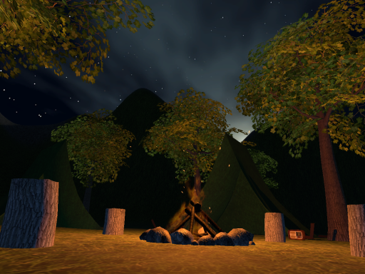 starry night in a camp