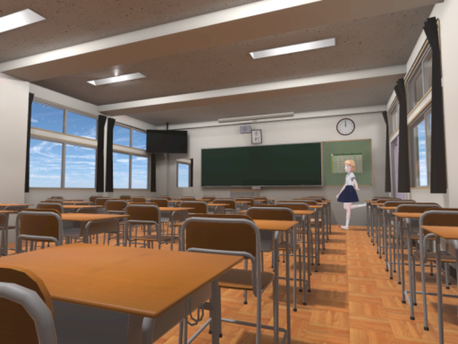 Japanese school classroom