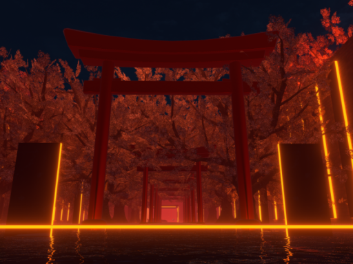 鳥居を望む庭-Chill garden with Japanese Torii-