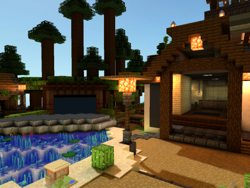 Pixel's Minecrafted Black Cat Rooftop