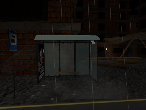 Raining bus stop