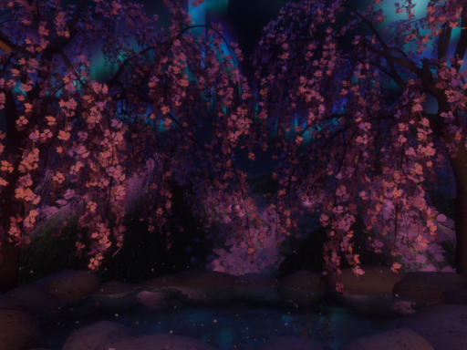 春の山見温泉・夜 Yamami Hot Spring （Spring Night）