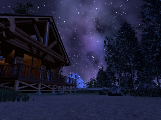 Starry night Log house