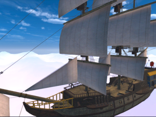 雲海の上の帆船