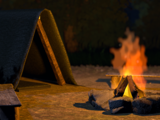 Lonely campfire