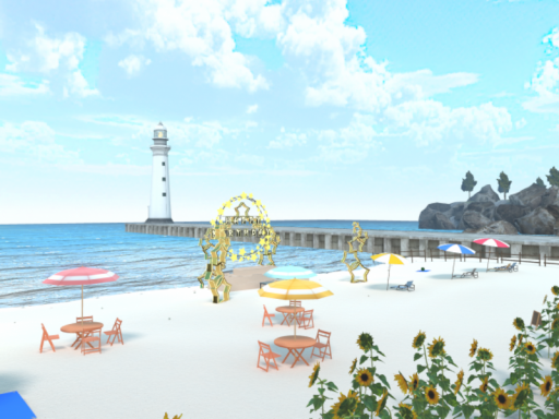 Rue-chan beach in Sunflower Summer