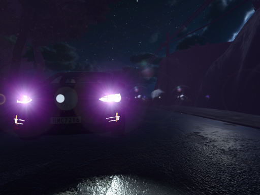 Tesla under the rain