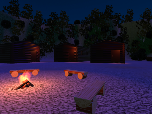 山中のコテージ