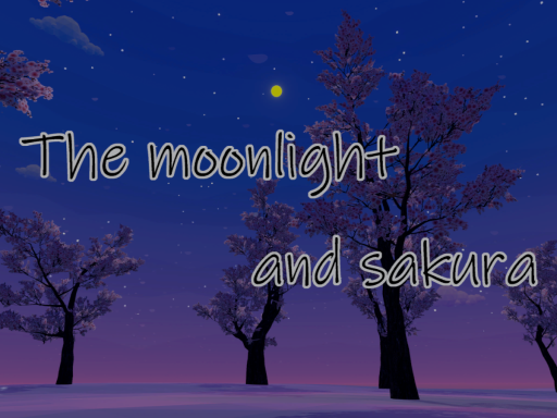 The moonlight and sakura