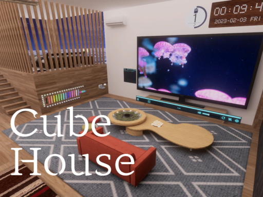 UnityのCubeで作った家