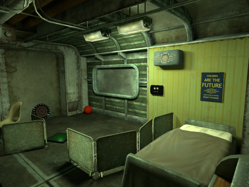 POV˸ You are The Lone Wanderer as a baby and you're stuck in the bedroom waiting for James to come back also Hey everybody‚ did the news get around About a guy named Butcher Pete Oh‚ Pete just flew into this town And he's choppin' up all the women's meat He's hackin' and wackin' and smackin' He's hackin' and wackin' and smackin' He's hackin' and wackin' and smackin' He just hacks‚ wacks‚ choppin' that meat Butcher Pete's got a long sharp knife He starts choppin' and don't know when to stop All you fellows gotta watch your wifes 'Cause Pete don't care who's meat he chops Ever since Peter flew into town He's been havin' a ball Just cuttin' and choppin' for miles around Single women‚ married women‚ old maids and all Wakes up in the morning‚ half past five Chops from sunrise to sunset I don't see how he stays alive Meat's gonna be the death of ole Pete‚ yeah The police put Pete in jail Yes‚ he finally met his faith But when they came to pay his bail They found him choppin' up his cell mate That Butcher Pete is a crazy man Tries to chop down the wind and the rain Just hacks on anything he can get Say‚ turn this record over‚ you ain't heard nothing yet