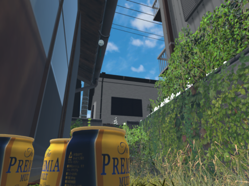 初夏、狭い庭、一息