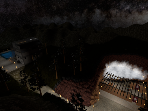 small home with pens and onsen